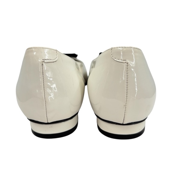 Voltan Patent Leather Bow Flats Black White Sz. 10.5/41 - Picture 5 of 9